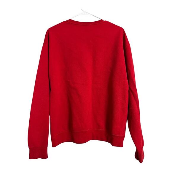 NYC New York Red Grunge Sweatshirt Fleece Pullover Distressed As Is Medium - Picture 4 of 4